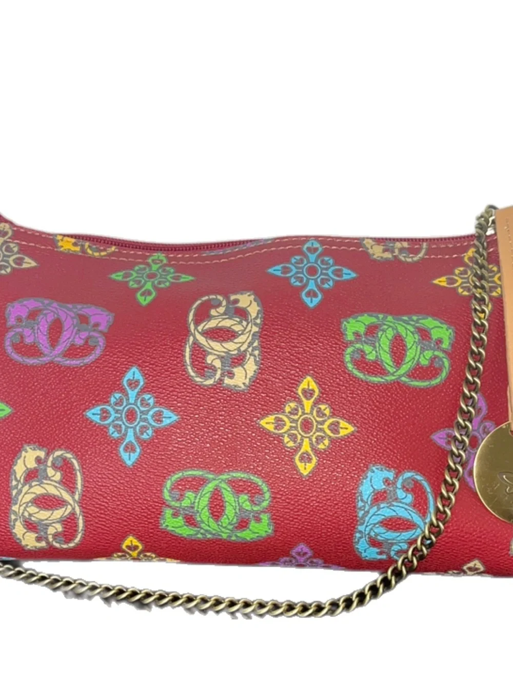 Sharif 2 Pcs. Red Patterned Tote and Mini Bag Set